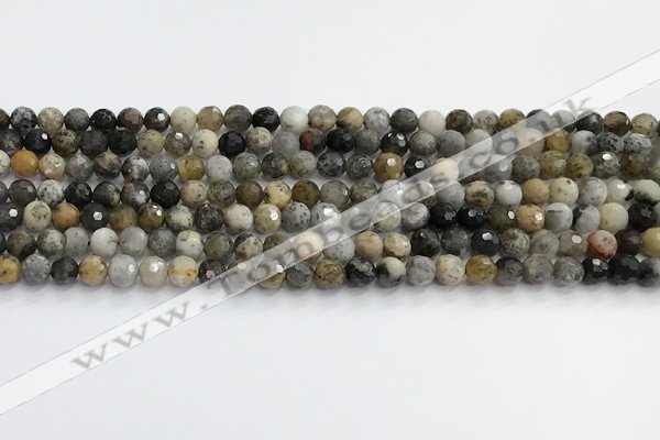 COP1609 15.5 inches 6mm faceted round moss opal beads