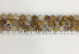 COP1676 15.5 inches 8mm faceted nuggets yellow opal gemstone beads