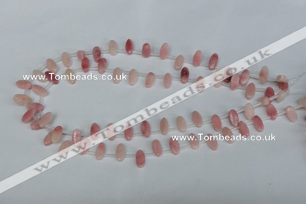 COP169 15.5 inches 6*12mm top-drilled marquise pink opal gemstone beads