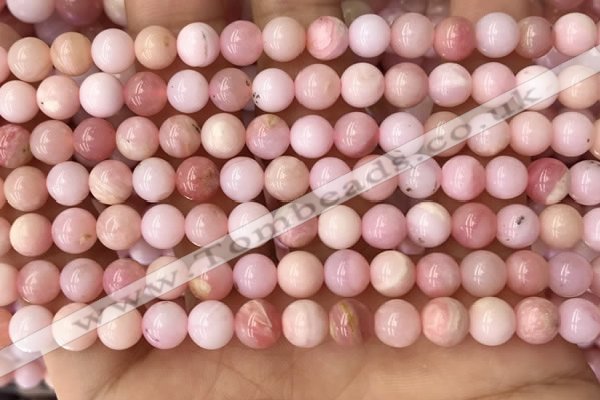 COP1693 15.5 inches 6mm round natural pink opal gemstone beads