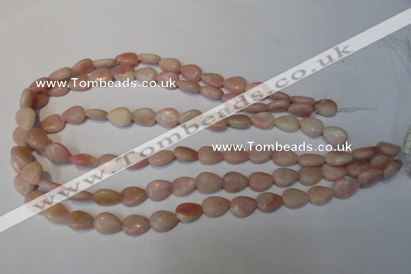 COP171 15.5 inches 10*14mm flat teardrop pink opal gemstone beads