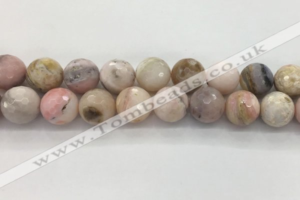 COP1717 15.5 inches 18mm faceted round natural pink opal beads