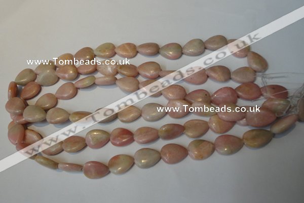 COP173 15.5 inches 13*18mm flat teardrop pink opal gemstone beads