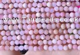 COP1740 15.5 inches 4mm faceted round natural pink opal beads