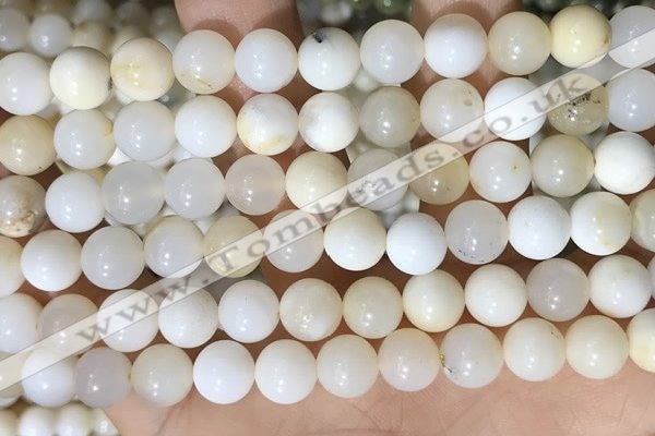 COP1755 15.5 inches 10mm round natural white opal gemstone beads