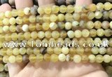 COP1766 15.5 inches 6mm round matte yellow opal beads wholesale