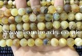 COP1768 15.5 inches 10mm round matte yellow opal beads wholesale