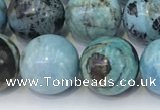 COP1794 15.5 inches 14mm round blue opal gemstone beads