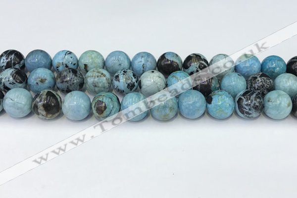 COP1794 15.5 inches 14mm round blue opal gemstone beads