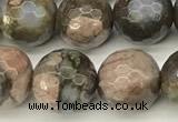 COP1811 15 inches 8mm faceted round grey opal beads