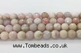 COP1851 15.5 inches 12mm faceted round pink opal gemstone beads wholesale