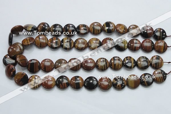 COP212 15.5 inches 16mm flat round natural brown opal gemstone beads