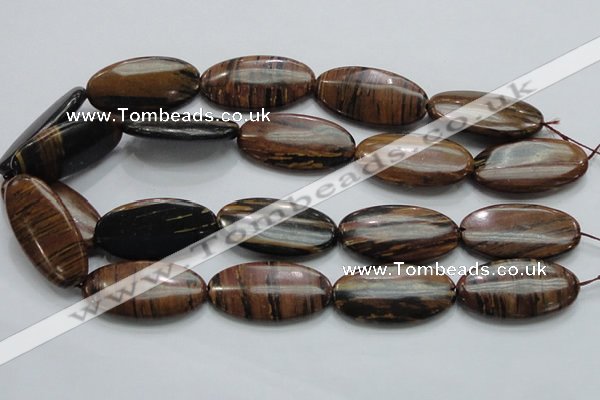 COP218 15.5 inches 20*40mm oval natural brown opal gemstone beads