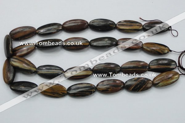 COP234 15.5 inches 15*30mm oval natural brown opal gemstone beads