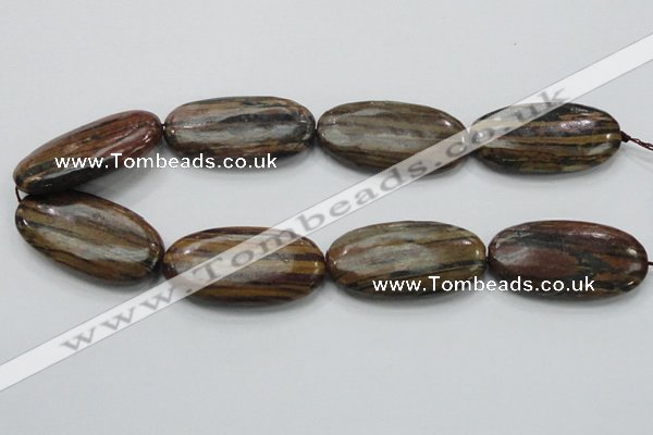 COP236 15.5 inches 25*50mm oval natural brown opal gemstone beads