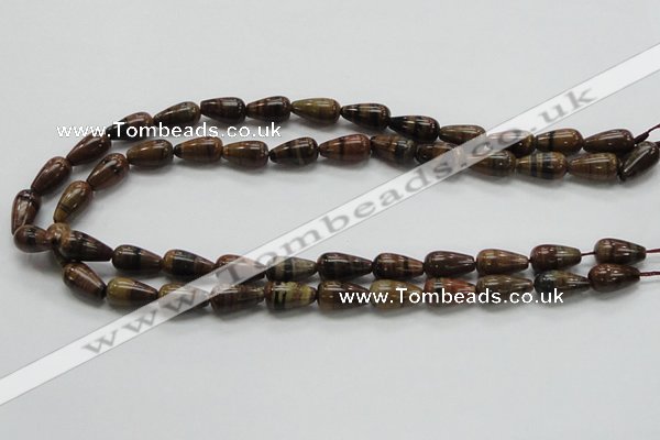 COP237 15.5 inches 8*16mm teardrop natural brown opal gemstone beads