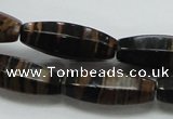 COP241 15.5 inches 10*30mm faceted rice natural brown opal gemstone beads