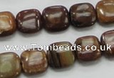 COP243 15.5 inches 12*12mm square natural brown opal gemstone beads