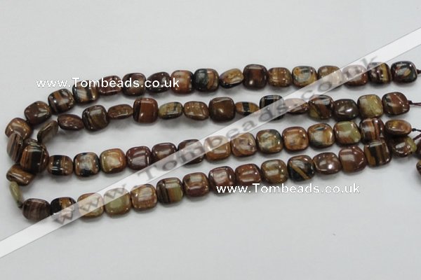 COP243 15.5 inches 12*12mm square natural brown opal gemstone beads