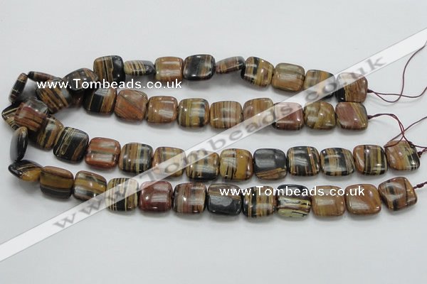 COP245 15.5 inches 16*16mm square natural brown opal gemstone beads