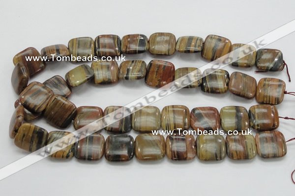 COP247 15.5 inches 20*20mm square natural brown opal gemstone beads