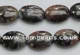 COP254 15.5 inches 13*18mm oval natural grey opal gemstone beads