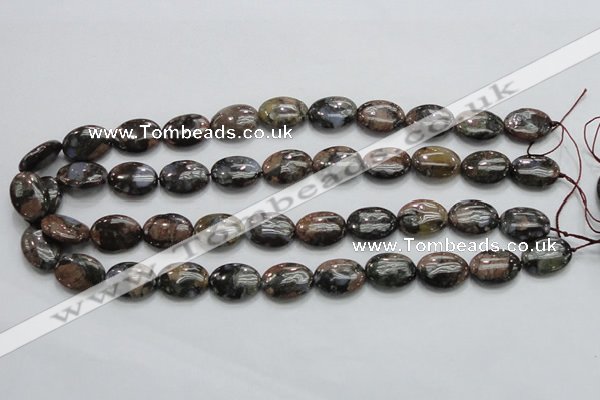 COP254 15.5 inches 13*18mm oval natural grey opal gemstone beads