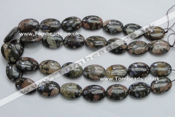 COP255 15.5 inches 18*25mm oval natural grey opal gemstone beads