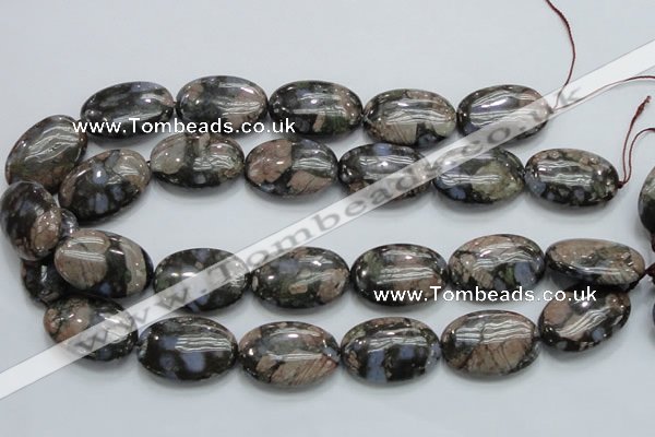 COP257 15.5 inches 20*30mm oval natural grey opal gemstone beads