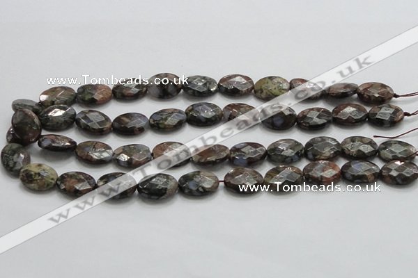 COP260 15.5 inches 13*18mm faceted oval natural grey opal beads