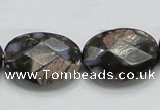 COP261 15.5 inches 18*25mm faceted oval natural grey opal beads