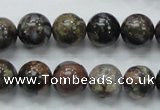 COP267 15.5 inches 12mm round natural grey opal gemstone beads