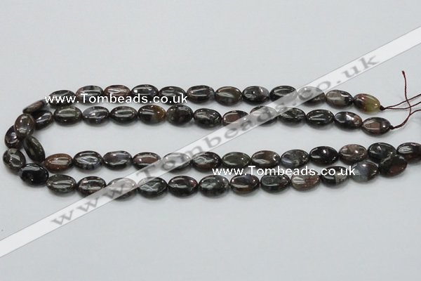 COP269 15.5 inches 10*14mm oval natural grey opal gemstone beads