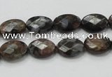 COP273 15.5 inches 10*14mm faceted oval natural grey opal gemstone beads