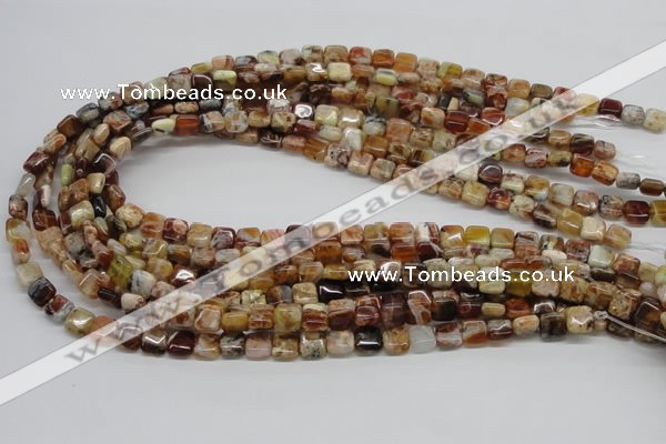 COP304 15.5 inches 10*10mm square brandy opal gemstone beads wholesale