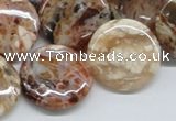 COP308 15.5 inches 22mm flat round brandy opal gemstone beads wholesale