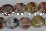 COP310 15.5 inches 15mm flat round brandy opal gemstone beads wholesale