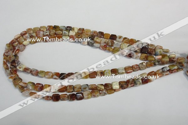 COP320 15.5 inches 8*8mm square brandy opal gemstone beads wholesale