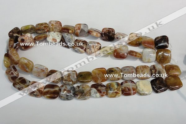 COP322 15.5 inches 16*16mm square brandy opal gemstone beads wholesale