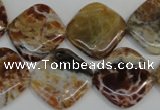 COP325 15.5 inches 20*20mm diamond brandy opal gemstone beads wholesale