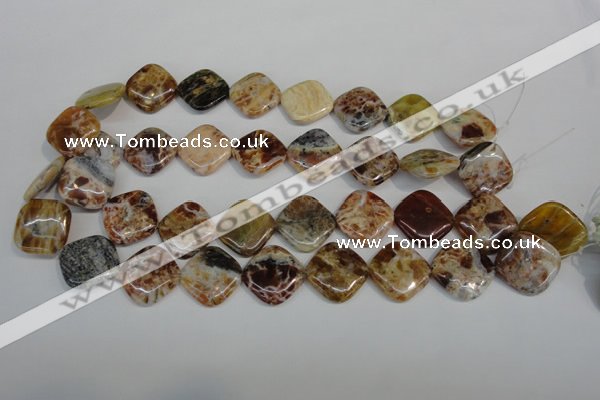 COP325 15.5 inches 20*20mm diamond brandy opal gemstone beads wholesale