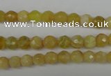 COP334 15.5 inches 6mm faceted round yellow opal gemstone beads