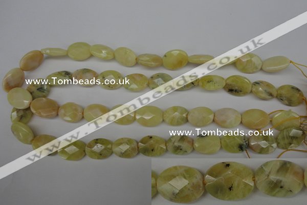 COP343 15.5 inches 13*18mm faceted oval yellow opal gemstone beads