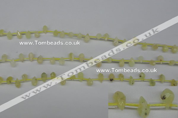 COP347 Top-drilled 6*9mm faceted teardrop yellow opal gemstone beads