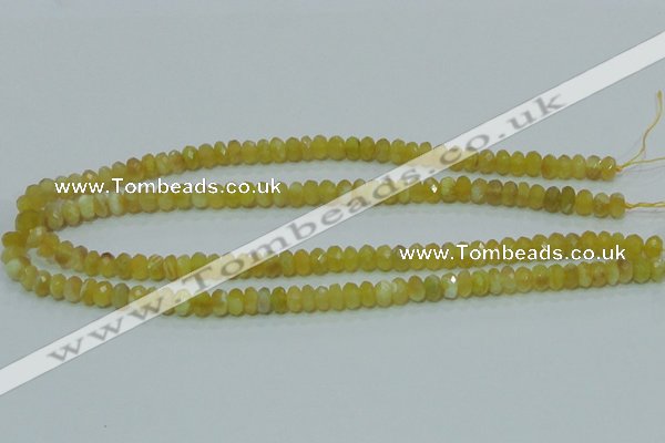 COP352 15.5 inches 5*8mm faceted rondelle yellow opal gemstone beads wholes