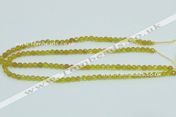 COP353 15.5 inches 6mm faceted round yellow opal gemstone beads wholesale