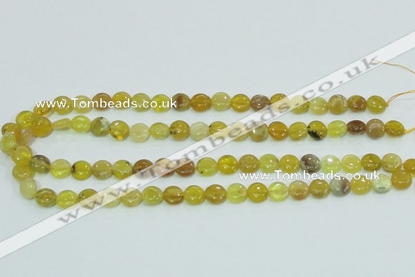 COP359 15.5 inches 10mm coin yellow opal gemstone beads wholesale