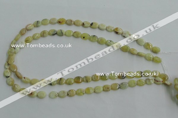 COP375 15.5 inches 8*10mm oval yellow opal gemstone beads wholesale