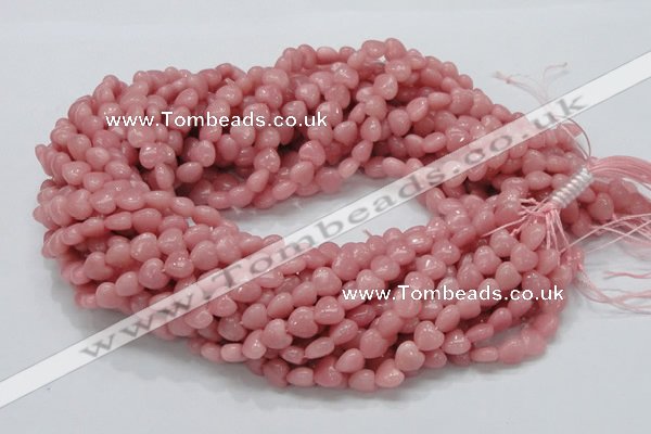 COP412 15.5 inches 8*8mm heart Chinese pink opal gemstone beads