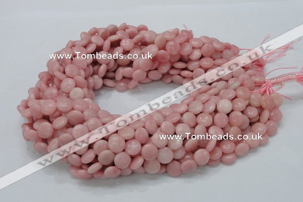 COP413 15.5 inches 10mm flat round Chinese pink opal gemstone beads